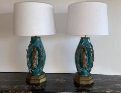 Marcello Fantoni Marcello Fantoni Pair of Spectacular Ceramic Lamps with Chinese Figures - 3832560