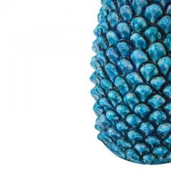 Marcello Fantoni Marcello Fantoni Vase Ceramic Blue Pinecone Signed - 2765614