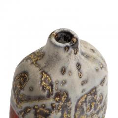 Marcello Fantoni Marcello Fantoni Vase Stoneware Abstract Red Gold Gray Signed - 2743069