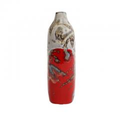 Marcello Fantoni Marcello Fantoni Vase Stoneware Abstract Red Gold Gray Signed - 2743076