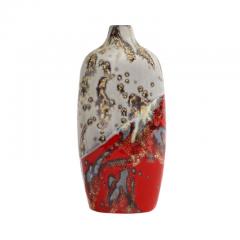 Marcello Fantoni Marcello Fantoni Vase Stoneware Abstract Red Gold Gray Signed - 2743096