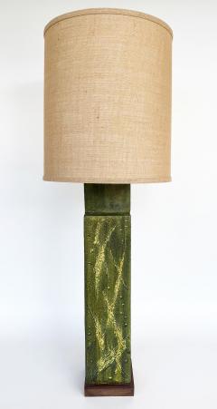 Marcello Fantoni Overscale Mid century Marcello Fantoni Ceramic Table Lamp Vintage Custom Shade - 4342133