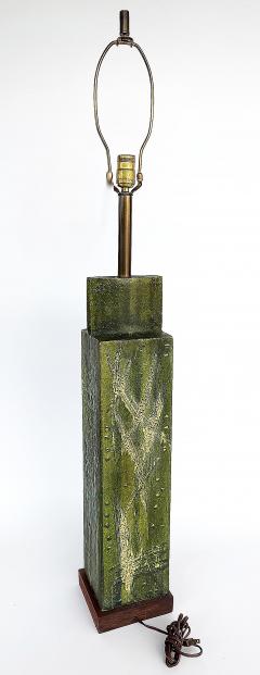 Marcello Fantoni Overscale Mid century Marcello Fantoni Ceramic Table Lamp Vintage Custom Shade - 4342163