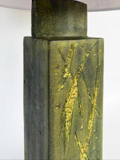 Marcello Fantoni Overscale Mid century Marcello Fantoni Ceramic Table Lamp Vintage Custom Shade - 4342164