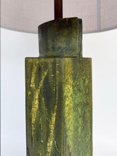 Marcello Fantoni Overscale Mid century Marcello Fantoni Ceramic Table Lamp Vintage Custom Shade - 4342166