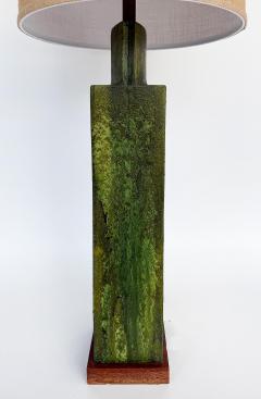 Marcello Fantoni Overscale Mid century Marcello Fantoni Ceramic Table Lamp Vintage Custom Shade - 4342171