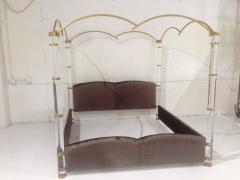 Marcello Mioni In the Clouds King Size Lucite and Brass Poster Bed by Marcello Mioni - 334921