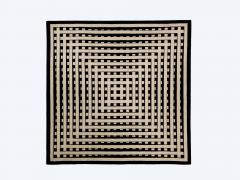 Marcello Morandini Marcello Morandini black and beige kinetic tufted wool rug 1989 - 4044547