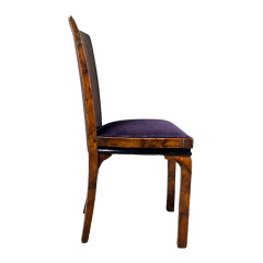 Marcello Piacentini 1930s Marcello Piacentini Pair Art Deco walnut briar macassar ebony chair - 4093333