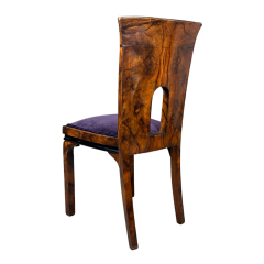 Marcello Piacentini 1930s Marcello Piacentini Pair Art Deco walnut briar macassar ebony chair - 4093334