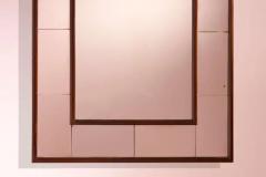 Marcello Piacentini Large mirror in Rationalist style mirrored glass and wood Italy 1930s - 4147266