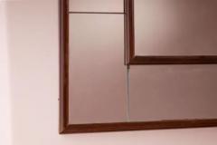 Marcello Piacentini Large mirror in Rationalist style mirrored glass and wood Italy 1930s - 4147272