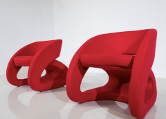 Marcello Ziliani Red Smile Armchairs by Marcello Ziliani for BBB Emmebonacina Italy 1990s - 3353078