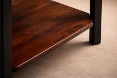 Marcelo Magalh es M L Magalh es Pair of Rosewood Marble Side Tables Brazil - 4526672