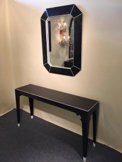 Marcius Style Black and White Fossil Stone Console with Matching Mirror - 113339