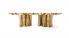 Marco Antonio Olvera Calderon Free Form Dining Table in High Polish Brass Finish from the Union Series 1 50 - 36133