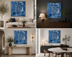Marco Schmidli Marco Schmidli 60x48 Blue Abstract Acrylic Painting on Canvas Signed Dated - 4727357