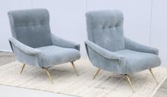 Marco Zanuso 1960s Mid Century Modern Italian Lounge Chairs In Mohair Fabric - 3224749