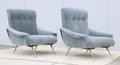 Marco Zanuso 1960s Mid Century Modern Italian Lounge Chairs In Mohair Fabric - 3224750