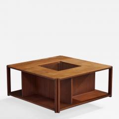 Marco Zanuso Coffee Table with Wood and Glass Italy 1960s - 4785946