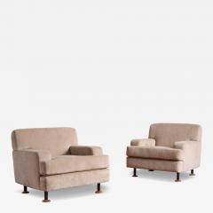 Marco Zanuso Large Marco Zanuso Armchairs with Walnut Feet - 4440658