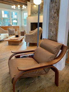 Marco Zanuso MARCO ZANUSO 722 WOODLINE ARMCHAIR IN WALNUT LEATHER - 2981901
