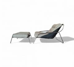 Marco Zanuso Maggiolina Armchair with Ottoman in Metal Fabric Marco Zanuso 1947 - 4335572