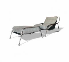 Marco Zanuso Maggiolina Armchair with Ottoman in Metal Fabric Marco Zanuso 1947 - 4335573