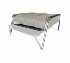 Marco Zanuso Maggiolina Armchair with Ottoman in Metal Fabric Marco Zanuso 1947 - 4335577