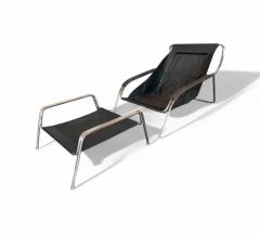 Marco Zanuso Maggiolina Armchair with Ottoman in Metal Fabric Marco Zanuso 1947 - 4335578