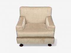 Marco Zanuso Marco Zanuso Beige Velvet Wood Metal Lounge Chair Italy 1960s - 4316635