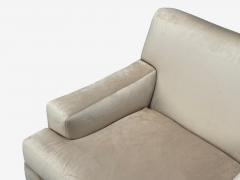 Marco Zanuso Marco Zanuso Beige Velvet Wood Metal Lounge Chair Italy 1960s - 4316638