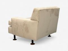 Marco Zanuso Marco Zanuso Beige Velvet Wood Metal Lounge Chair Italy 1960s - 4316641