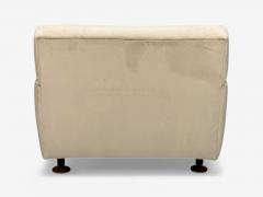 Marco Zanuso Marco Zanuso Beige Velvet Wood Metal Lounge Chair Italy 1960s - 4316642