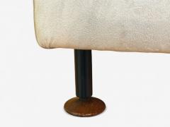 Marco Zanuso Marco Zanuso Beige Velvet Wood Metal Lounge Chair Italy 1960s - 4316643
