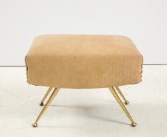 Marco Zanuso Marco Zanuso Leather Brass Ottomans - 2024458