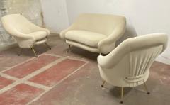 Marco Zanuso Marco Zanuso rarest model Martingala full set of one couch 2 chairs - 2459082