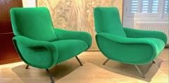 Marco Zanuso Marco Zanuso superb apple green pair of model lady chairs - 2563899