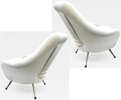 Marco Zanuso Marco zanuso vintage pair of chair model martingale covered in mohair velvet - 2408456