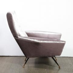 Marco Zanuso Mid Century Modern Lounge Chair in Lavender Velvet Attributed to Marco Zanuso - 1950096