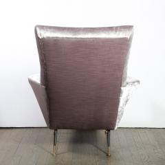 Marco Zanuso Mid Century Modern Lounge Chair in Lavender Velvet Attributed to Marco Zanuso - 1950098