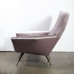 Marco Zanuso Mid Century Modern Lounge Chair in Lavender Velvet Attributed to Marco Zanuso - 1950099
