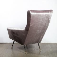Marco Zanuso Mid Century Modern Lounge Chair in Lavender Velvet Attributed to Marco Zanuso - 1950100