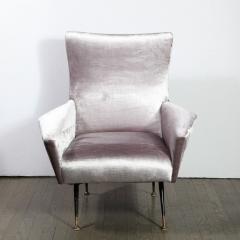 Marco Zanuso Mid Century Modern Lounge Chair in Lavender Velvet Attributed to Marco Zanuso - 1950109