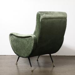 Marco Zanuso Mid Century Modernist Lady Arm Chairs in Eucalyptus Velvet by Marco Zanuso - 4266149