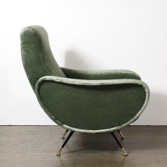 Marco Zanuso Mid Century Modernist Lady Arm Chairs in Eucalyptus Velvet by Marco Zanuso - 4266151