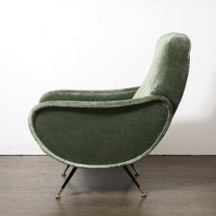Marco Zanuso Mid Century Modernist Lady Arm Chairs in Eucalyptus Velvet by Marco Zanuso - 4266152