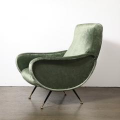 Marco Zanuso Mid Century Modernist Lady Arm Chairs in Eucalyptus Velvet by Marco Zanuso - 4266155
