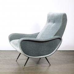 Marco Zanuso Mid Century Modernist Lady Arm Chairs in Powder Blue Mohair by Marco Zanuso - 4566363