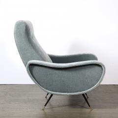 Marco Zanuso Mid Century Modernist Lady Arm Chairs in Powder Blue Mohair by Marco Zanuso - 4566448
